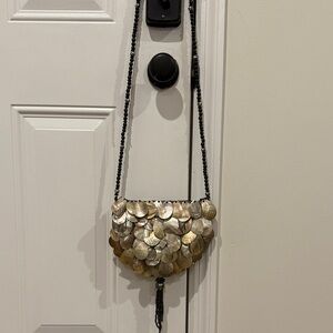 Chic Shell-Accented Crossbody Bag